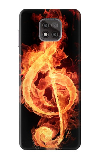 W0493 Music Note Burn Hard Case and Leather Flip Case For Motorola Moto G Power (2021)