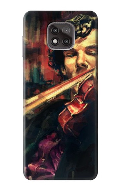 W0723 Violin Art Paint Hard Case and Leather Flip Case For Motorola Moto G Power (2021)