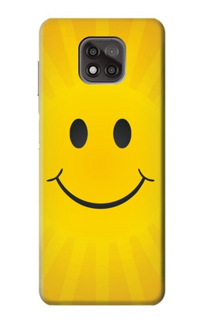 W1146 Yellow Sun Smile Hard Case and Leather Flip Case For Motorola Moto G Power (2021)