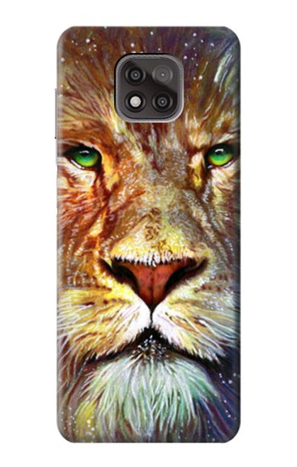 W1354 Lion Hard Case and Leather Flip Case For Motorola Moto G Power (2021)