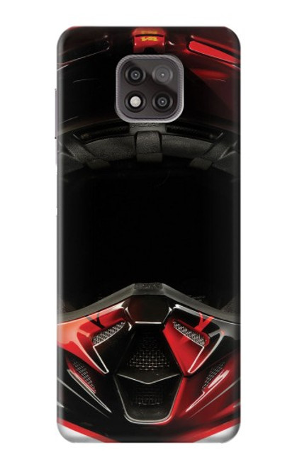 W1373 Motorcycle Helmet Hard Case and Leather Flip Case For Motorola Moto G Power (2021)