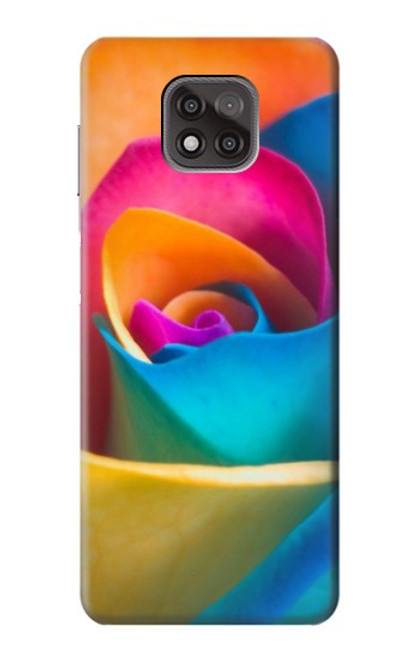 W1671 Rainbow Colorful Rose Hard Case and Leather Flip Case For Motorola Moto G Power (2021)