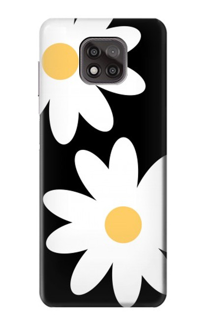 W2315 Daisy White Flowers Hard Case and Leather Flip Case For Motorola Moto G Power (2021)