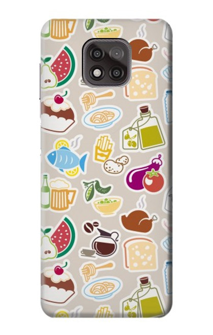 W2321 Food and Drink Seamless Hard Case and Leather Flip Case For Motorola Moto G Power (2021)