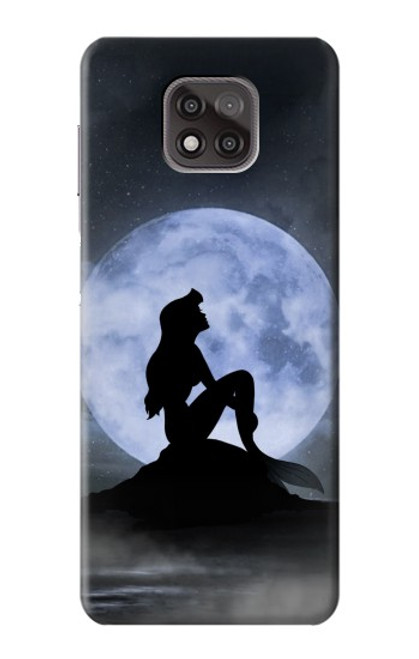 W2668 Mermaid Silhouette Moon Night Hard Case and Leather Flip Case For Motorola Moto G Power (2021)