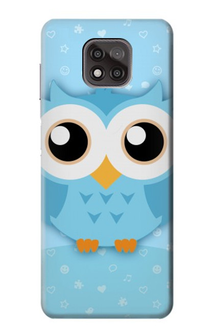 W3029 Cute Blue Owl Hard Case and Leather Flip Case For Motorola Moto G Power (2021)