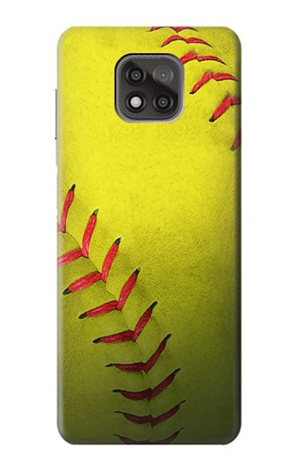 W3031 Yellow Softball Ball Hard Case and Leather Flip Case For Motorola Moto G Power (2021)