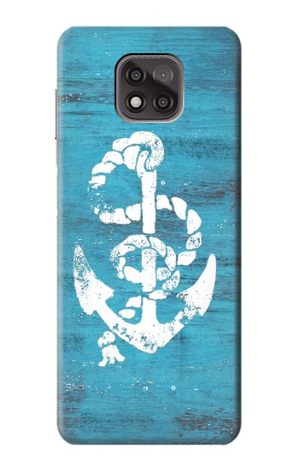 W3053 Marine Anchor Blue Hard Case and Leather Flip Case For Motorola Moto G Power (2021)