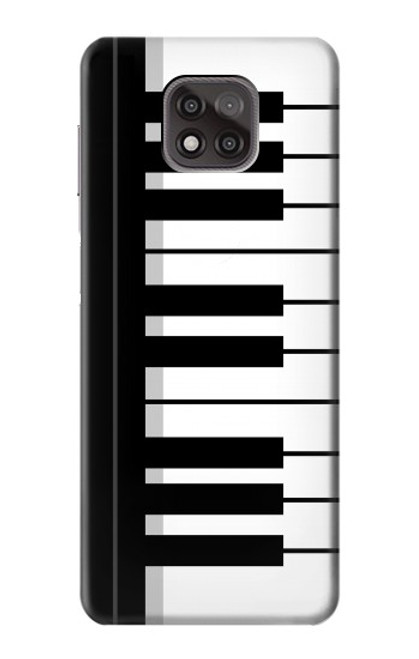 W3078 Black and White Piano Keyboard Hard Case and Leather Flip Case For Motorola Moto G Power (2021)