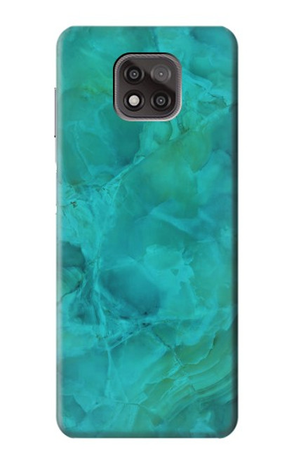 W3147 Aqua Marble Stone Hard Case and Leather Flip Case For Motorola Moto G Power (2021)