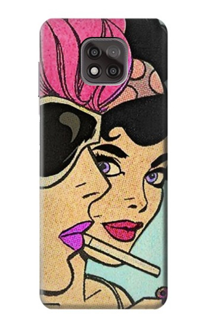 W3171 Girls Pop Art Hard Case and Leather Flip Case For Motorola Moto G Power (2021)