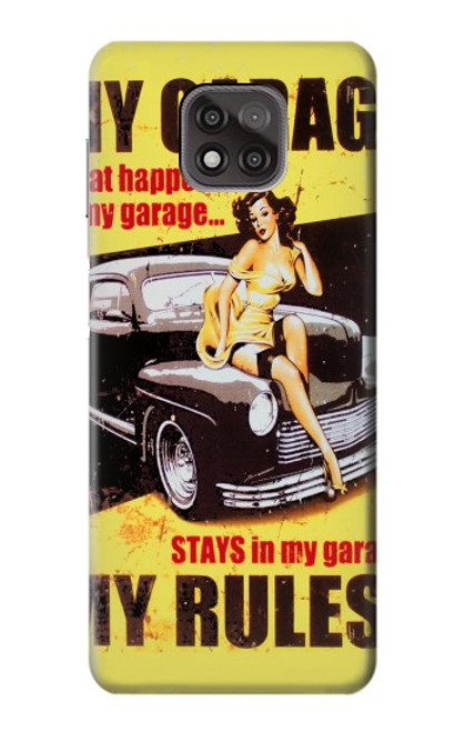 W3198 My Garage Pinup Girl Hard Case and Leather Flip Case For Motorola Moto G Power (2021)