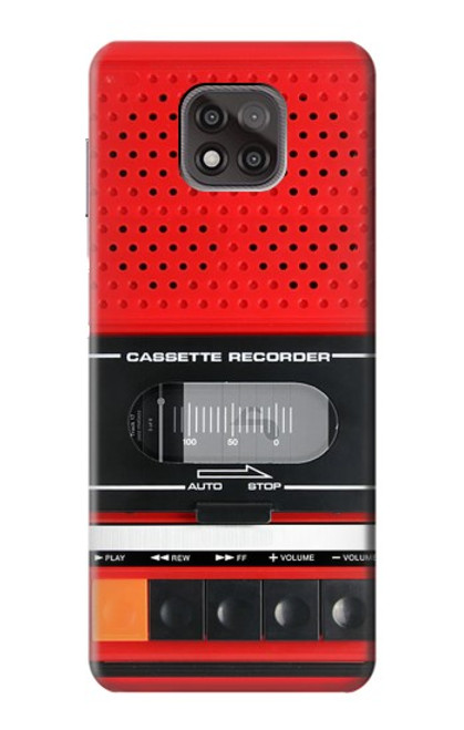 W3204 Red Cassette Recorder Graphic Hard Case and Leather Flip Case For Motorola Moto G Power (2021)