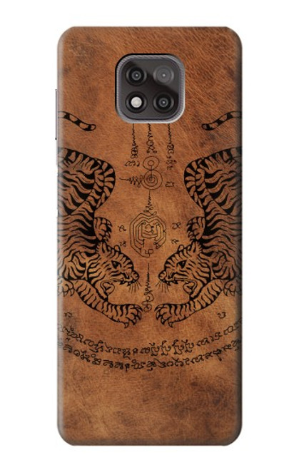 W3209 Sak Yant Twin Tiger Hard Case and Leather Flip Case For Motorola Moto G Power (2021)