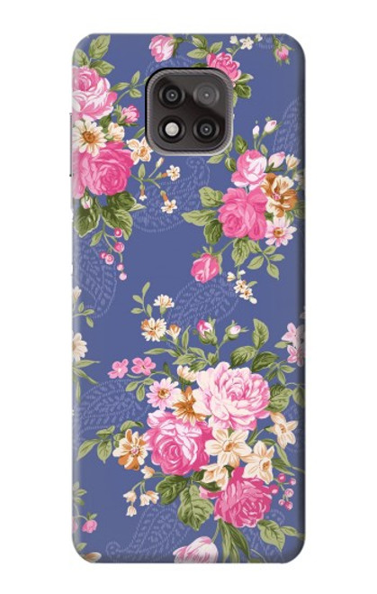 W3265 Vintage Flower Pattern Hard Case and Leather Flip Case For Motorola Moto G Power (2021)