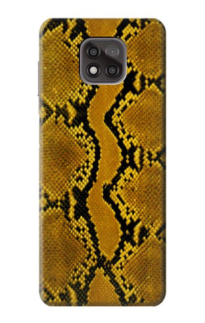 W3365 Yellow Python Skin Graphic Print Hard Case and Leather Flip Case For Motorola Moto G Power (2021)