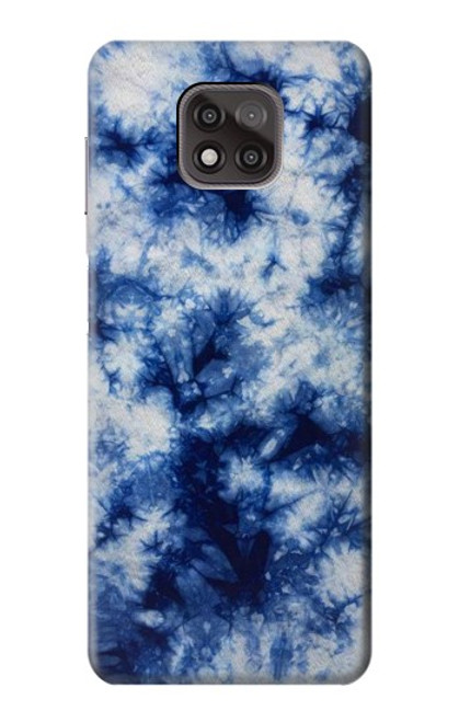 W3439 Fabric Indigo Tie Dye Hard Case and Leather Flip Case For Motorola Moto G Power (2021)