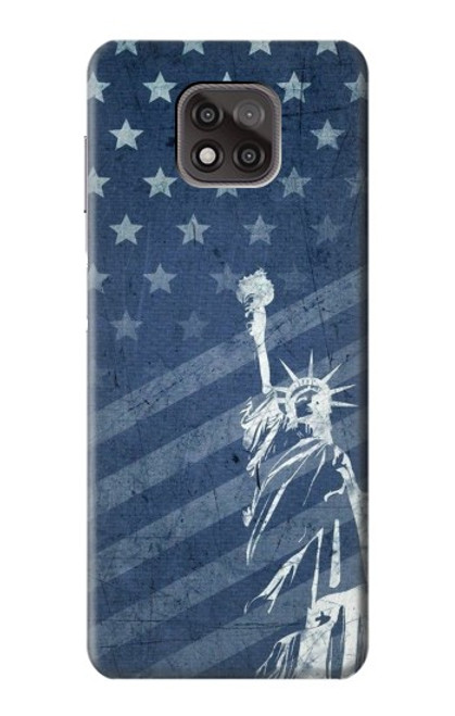 W3450 US Flag Liberty Statue Hard Case and Leather Flip Case For Motorola Moto G Power (2021)