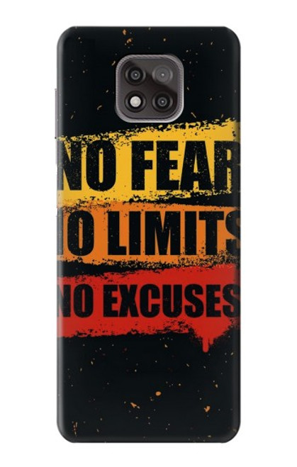 W3492 No Fear Limits Excuses Hard Case and Leather Flip Case For Motorola Moto G Power (2021)