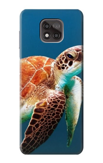 W3497 Green Sea Turtle Hard Case and Leather Flip Case For Motorola Moto G Power (2021)