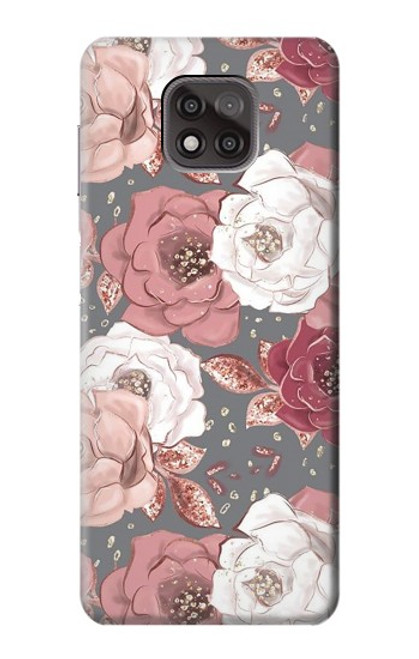 W3716 Rose Floral Pattern Hard Case and Leather Flip Case For Motorola Moto G Power (2021)
