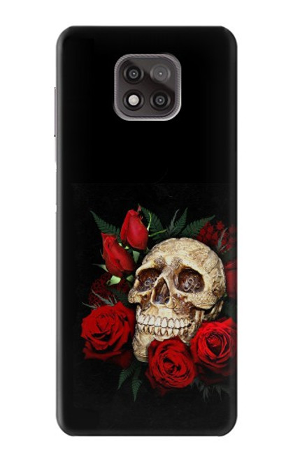 W3753 Dark Gothic Goth Skull Roses Hard Case and Leather Flip Case For Motorola Moto G Power (2021)