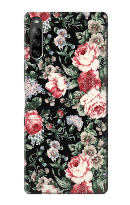 W2727 Vintage Rose Pattern Hard Case and Leather Flip Case For Sony Xperia L5