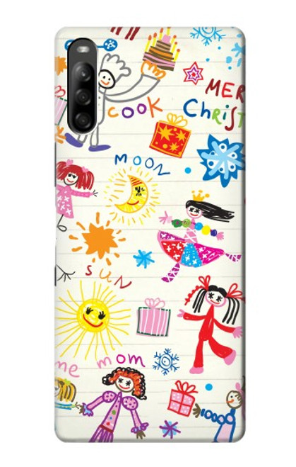 W3280 Kids Drawing Hard Case and Leather Flip Case For Sony Xperia L5