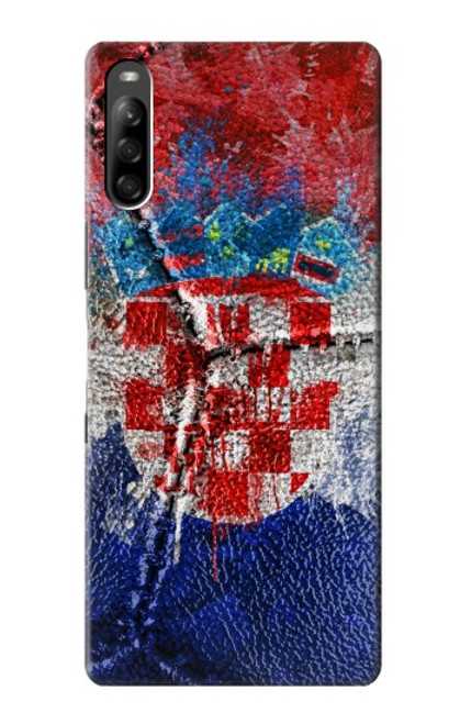 W3313 Croatia Flag Vintage Football Graphic Hard Case and Leather Flip Case For Sony Xperia L5