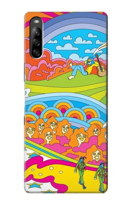 W3407 Hippie Art Hard Case and Leather Flip Case For Sony Xperia L5