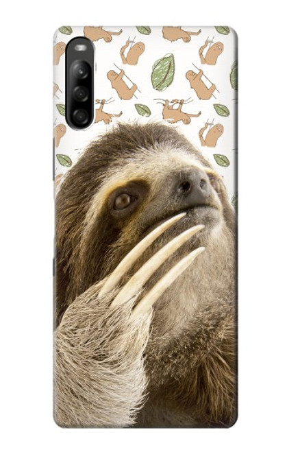 W3559 Sloth Pattern Hard Case and Leather Flip Case For Sony Xperia L5