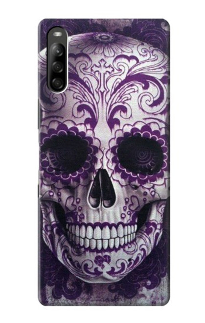 W3582 Purple Sugar Skull Hard Case and Leather Flip Case For Sony Xperia L5