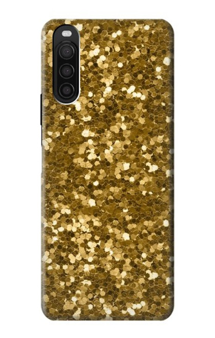 W3388 Gold Glitter Graphic Print Hard Case and Leather Flip Case For Sony Xperia 10 III