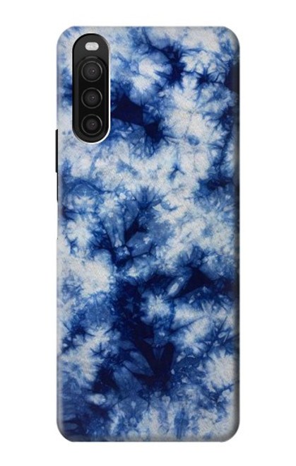 W3439 Fabric Indigo Tie Dye Hard Case and Leather Flip Case For Sony Xperia 10 III