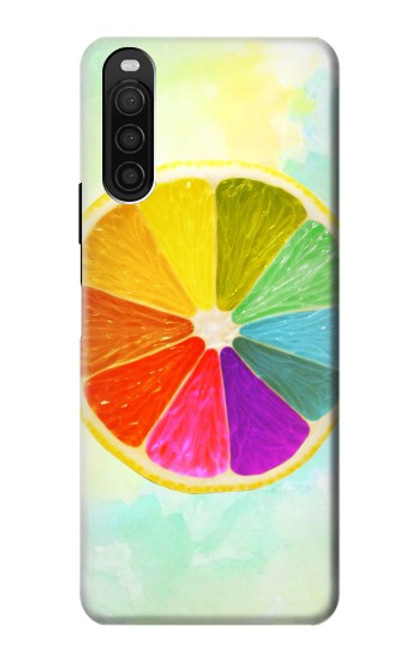 W3493 Colorful Lemon Hard Case and Leather Flip Case For Sony Xperia 10 III