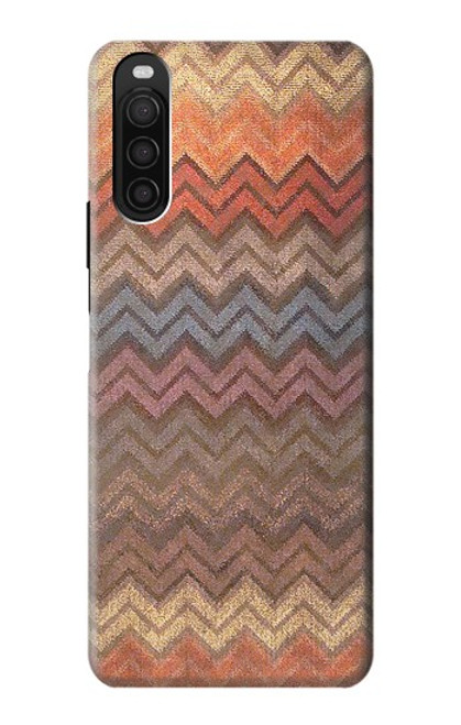 W3752 Zigzag Fabric Pattern Graphic Printed Hard Case and Leather Flip Case For Sony Xperia 10 III