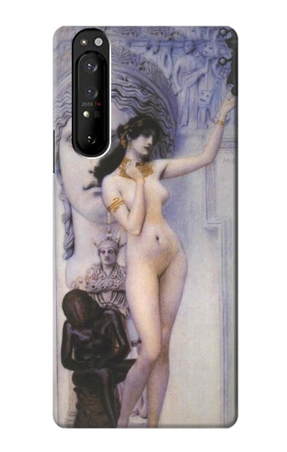 W3353 Gustav Klimt Allegory of Sculpture Hard Case and Leather Flip Case For Sony Xperia 1 III