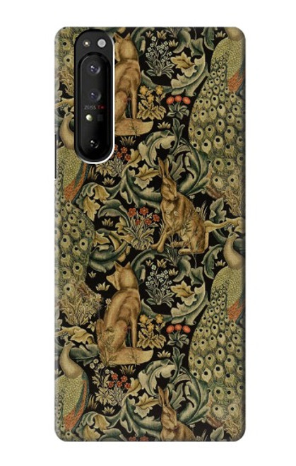 W3661 William Morris Forest Velvet Hard Case and Leather Flip Case For Sony Xperia 1 III