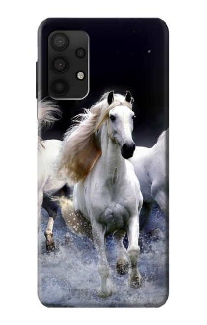 W0246 White Horse Hard Case and Leather Flip Case For Samsung Galaxy A32 4G