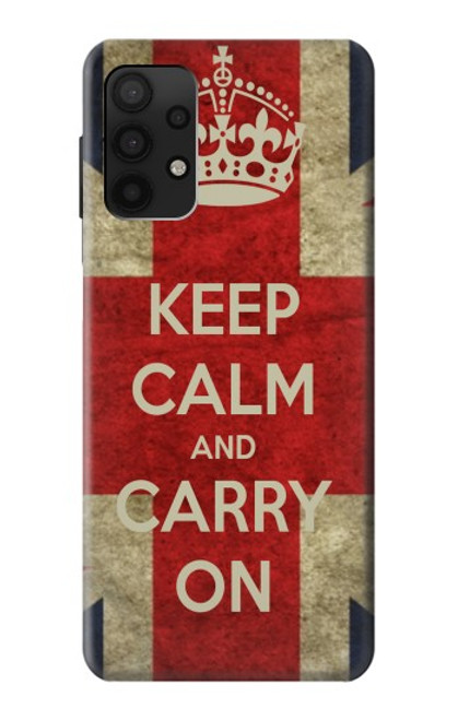 W0674 Keep Calm and Carry On Hard Case and Leather Flip Case For Samsung Galaxy A32 4G