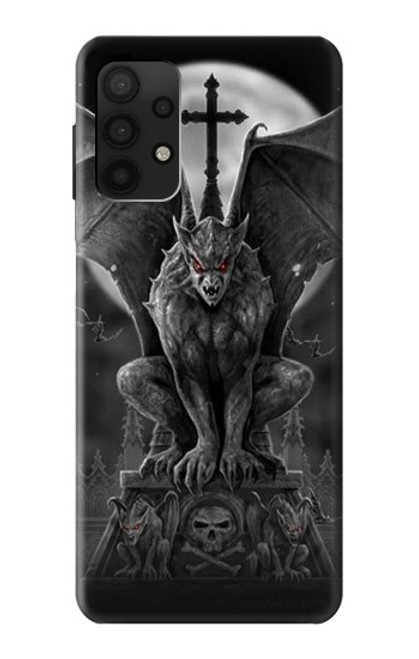 W0850 Gargoyle Devil Demon Hard Case and Leather Flip Case For Samsung Galaxy A32 4G