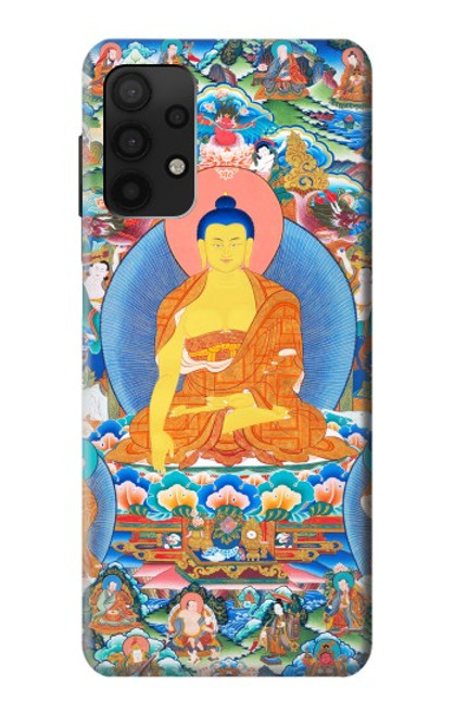 W1256 Buddha Paint Hard Case and Leather Flip Case For Samsung Galaxy A32 4G