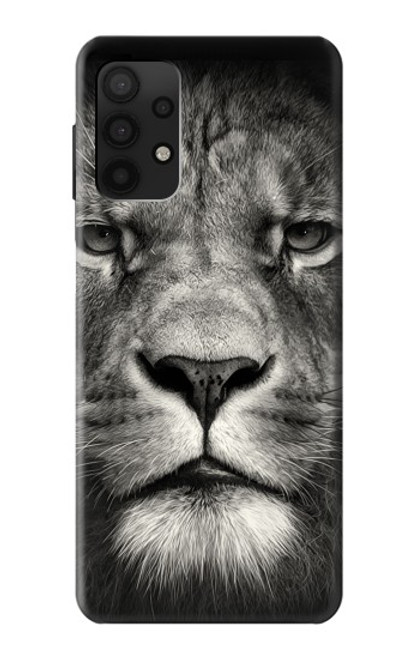 W1352 Lion Face Hard Case and Leather Flip Case For Samsung Galaxy A32 4G