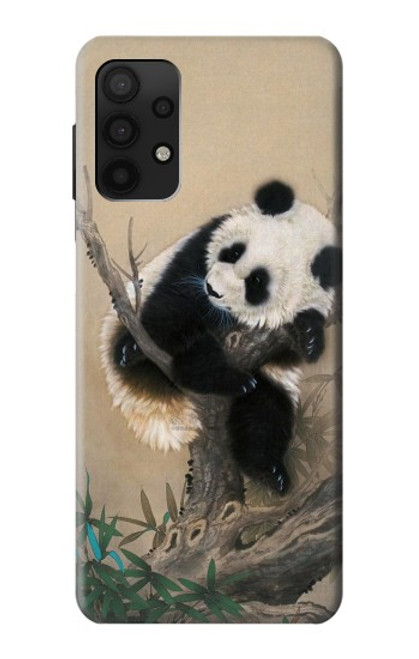 W2210 Panda Fluffy Art Painting Hard Case and Leather Flip Case For Samsung Galaxy A32 4G