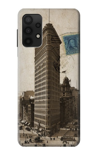 W2832 New York 1903 Flatiron Building Postcard Hard Case and Leather Flip Case For Samsung Galaxy A32 4G