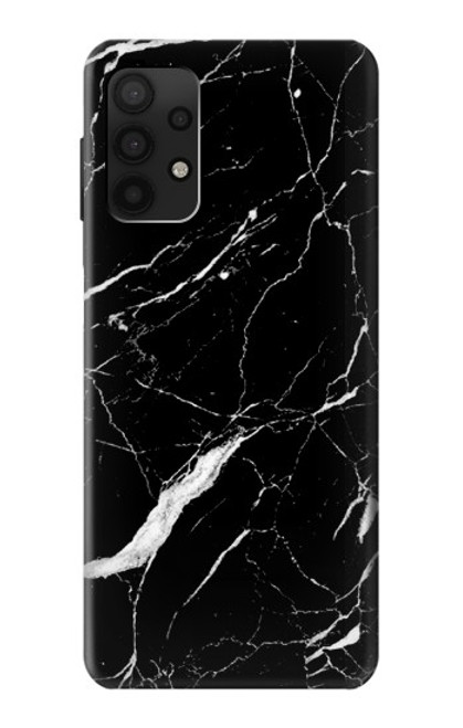 W2895 Black Marble Graphic Printed Hard Case and Leather Flip Case For Samsung Galaxy A32 4G