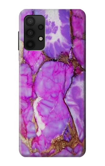 W2907 Purple Turquoise Stone Hard Case and Leather Flip Case For Samsung Galaxy A32 4G