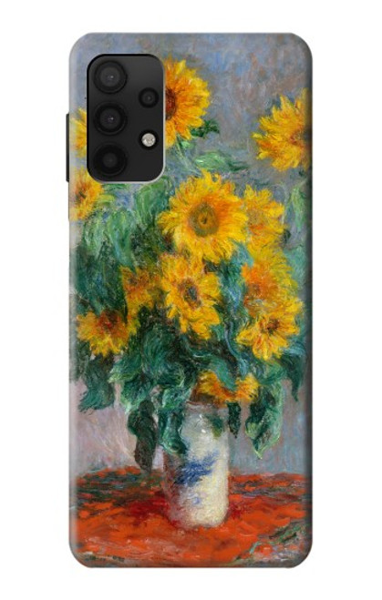 W2937 Claude Monet Bouquet of Sunflowers Hard Case and Leather Flip Case For Samsung Galaxy A32 4G