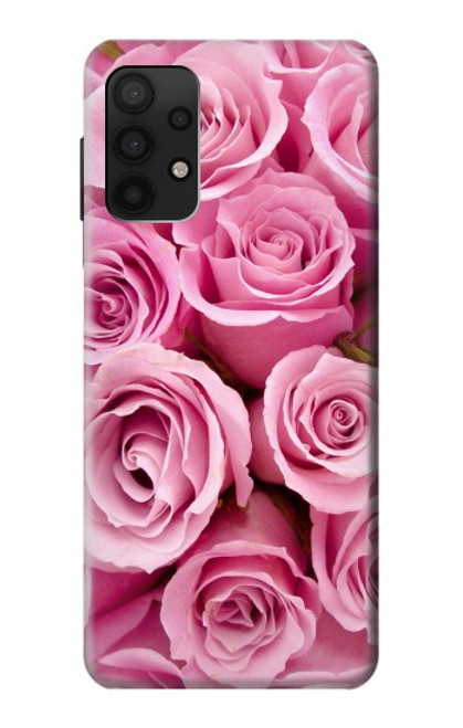 W2943 Pink Rose Hard Case and Leather Flip Case For Samsung Galaxy A32 4G