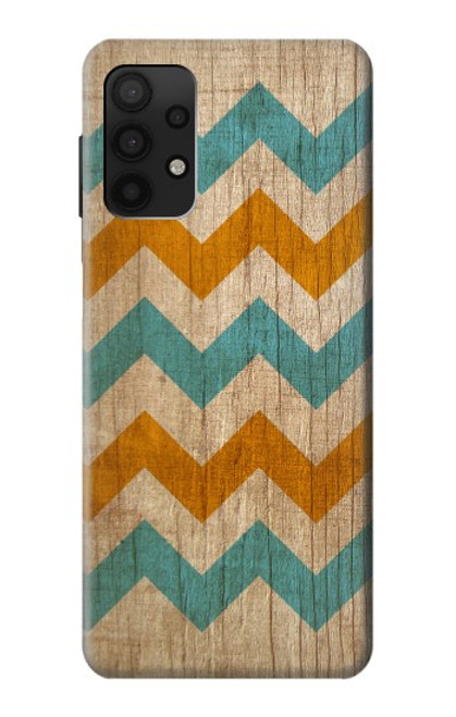 W3033 Vintage Wood Chevron Graphic Printed Hard Case and Leather Flip Case For Samsung Galaxy A32 4G